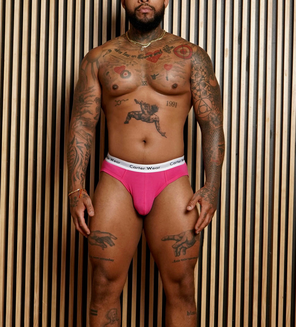 Hot Pink + White Brief