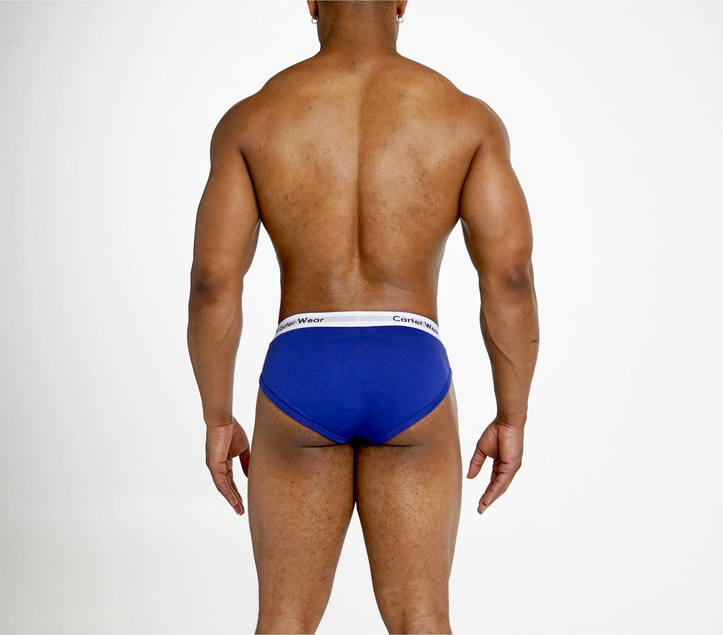 Navy Blue + White Brief