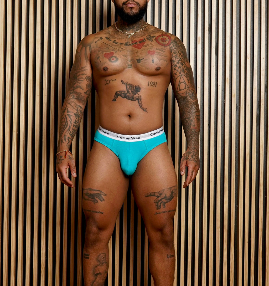 Teal + White Brief