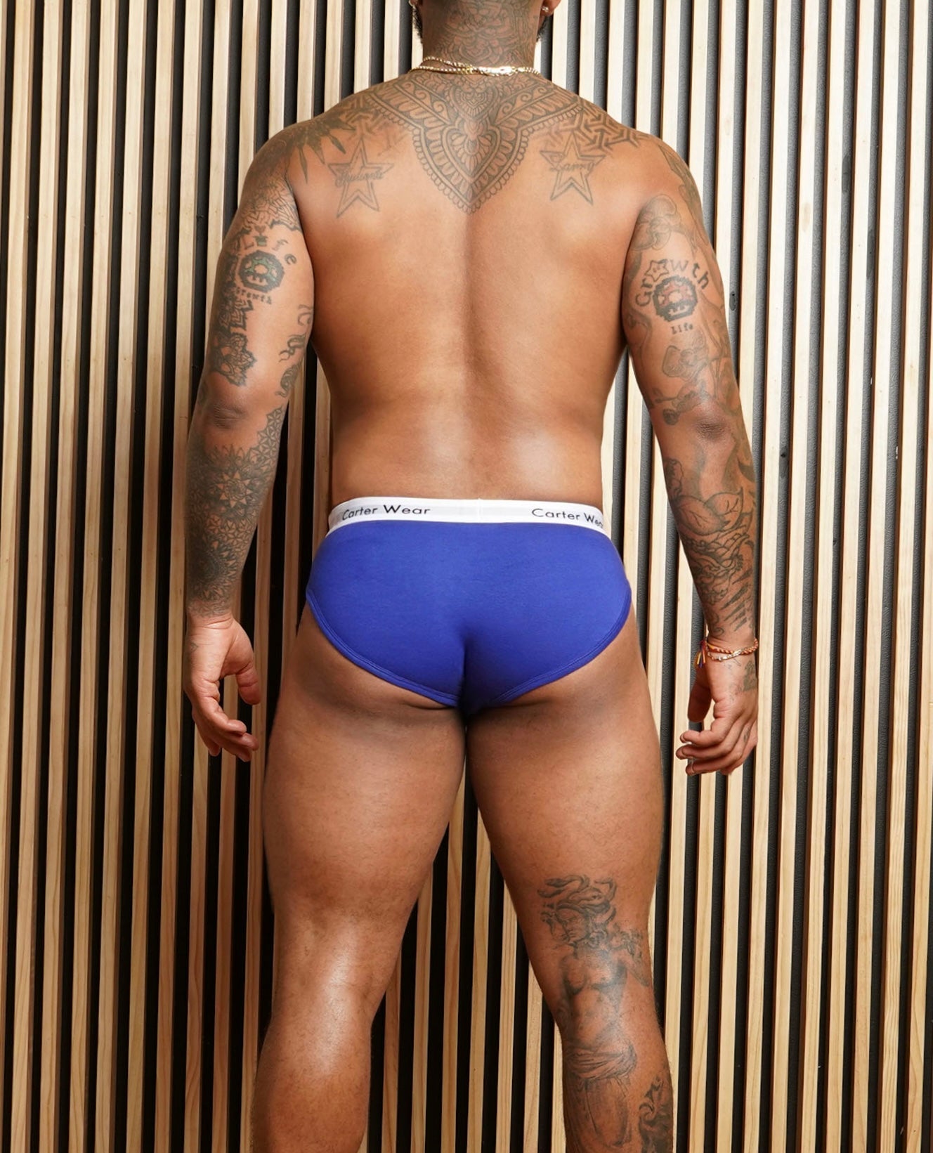 Navy Blue + White Brief